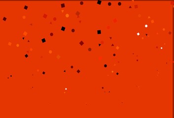 Light Orange vector template with crystals, circles, squares.