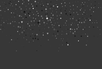 Light Silver, Gray vector texture with playing cards.