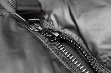 Zipper on the winter jacket. Close up. © igorkol_ter
