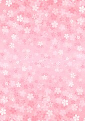 中心から桜の花が上下に広がる縦長の背景イラスト vol.02