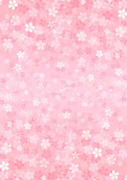 中心から桜の花が上下に広がる縦長の背景イラスト vol.02