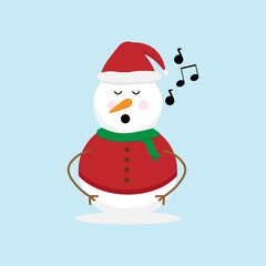Cute Snowman Vector Illustration