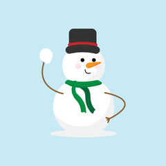 Cute Snowman Vector Illustration