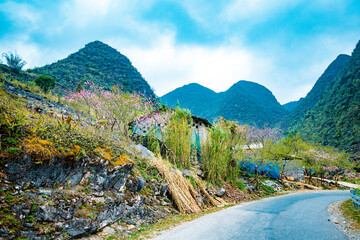 Street view in Ha Giang highland, Vietnam