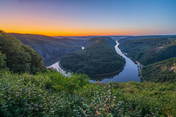 Sunset view of Saar river valley near Mettlach. South Germany  © Pawel Pajor