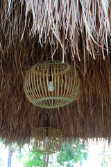 Lanterns made from bamboo are popular to decorate in restaurants.