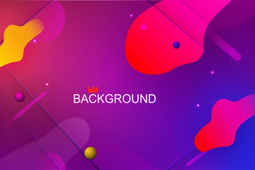 Composition with abstract oval shapes, gradient blue and purple