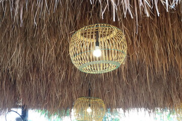 Lanterns made from bamboo are popular to decorate in restaurants.