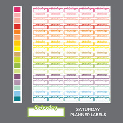 Saturday planner labels