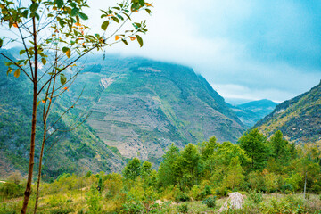Fototapeta premium Street view in Ha Giang highland, Vietnam
