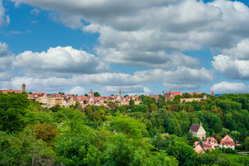 Fototapeta na wymiar Skyline view of Rothenburg ob der Tauber city in Germany