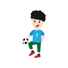Kids playing Football Vector Illustration