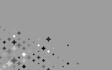 Light Silver, Gray vector pattern with christmas stars.