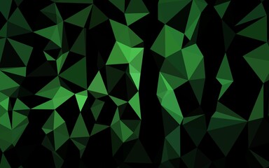 Dark Green vector abstract polygonal cover.