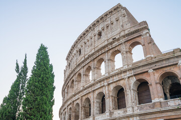 Fototapeta premium Colosseum at dawn in Rome. Italy