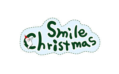 크리스마스 캘리그라피 메세지 카드: Smile Christmas
