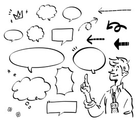 シンプルポップ　手描き吹き出しセット