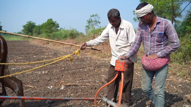 Sowing seeds in Rural India the traditional way