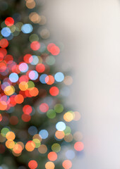  Blurred Christmas tree background with snowflakes