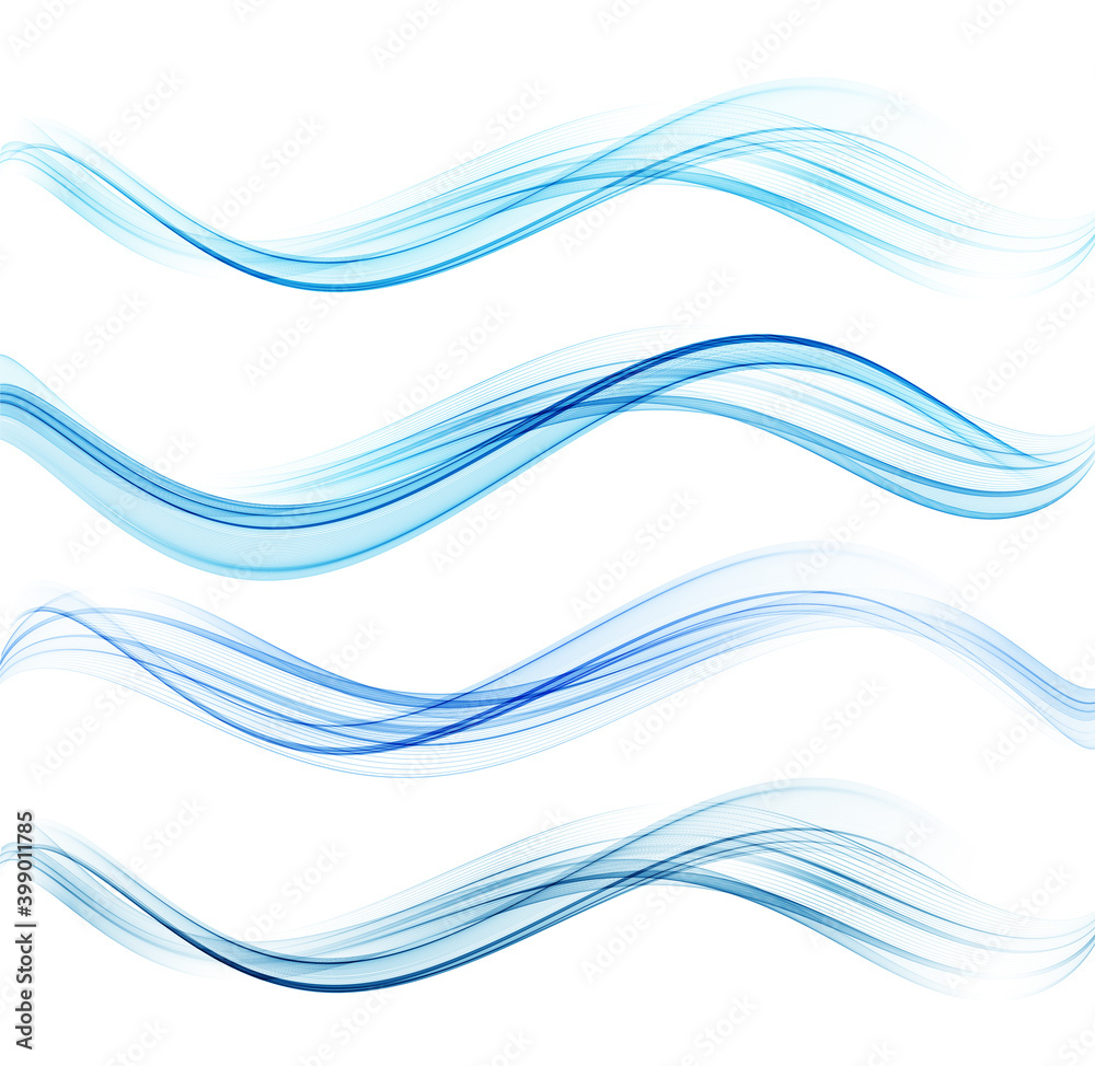 Poster Set of color abstract wave design element