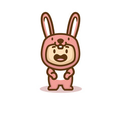 Cute kid with forest animal costume