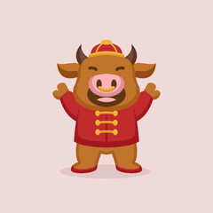 Cute cow bull ox Chinese new year