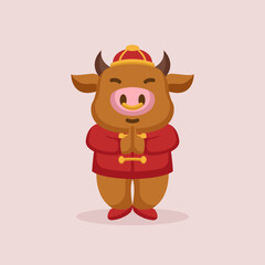 Cute cow bull ox Chinese new year