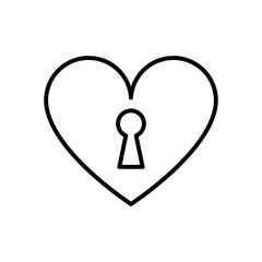 heart lock icon line style vector