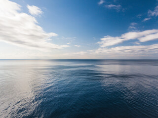 seascape. calm sea and clouds in the sky. calmness and meditation.