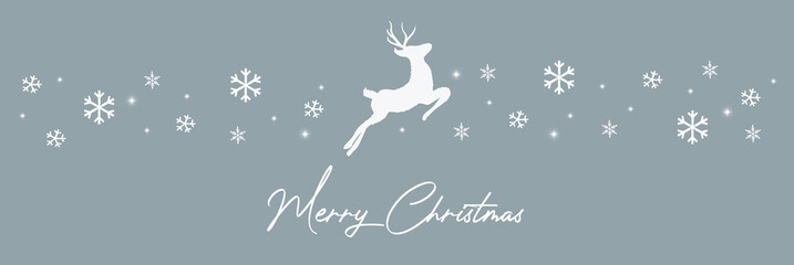 Wallpaper with Merry Christmas on a grey background with some snowflakes and stars