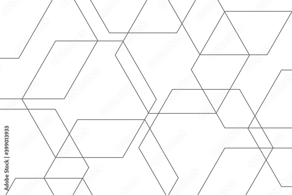 Wall mural abstract background pattern made with lines forming hexagon shapes. modern, simple and minimal vecto
