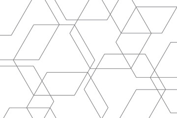 Abstract background pattern made with lines forming hexagon shapes. Modern, simple and minimal vector art.