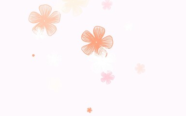 Light Red vector doodle background with flowers.