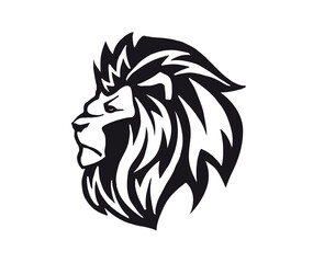 Lion head logo, vector emblem.