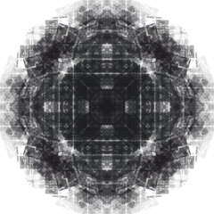 Fashion circle ornament for carpet, pillow, fabric, textile. Interior decorative element, design for print or packaging. Black isolated texture art on white background