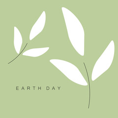 leaves background earth day card, vector illustration