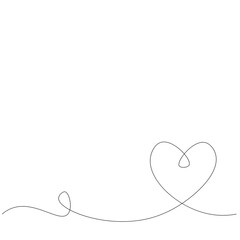 background with hearts line drawing, vector illustration