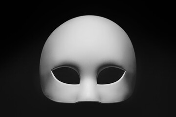 Simple white mask on black background 