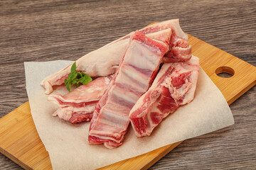 Raw lamb ribs for cooking