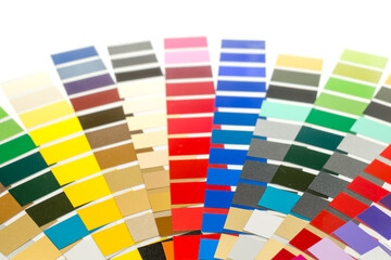 sample colors catalogue on white background