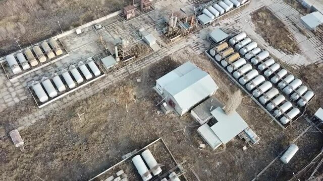 Aerial photography of an industrial facility of a CHP