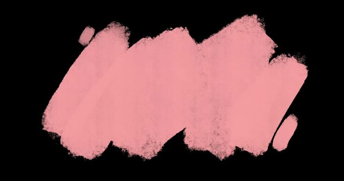 Set of Animated Color Texture Strokes, Spots, Blots, Splashes. Hand drawn watercolor stains of light colors, isolated on black background. Grunge dirty shapes, artistic elements for text