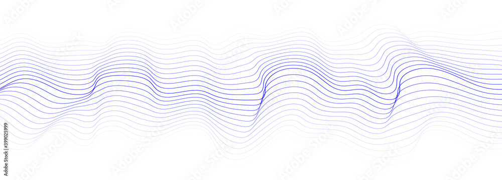 Poster abstract dynamic wave of lines. perspective grid. big data. network. digital background. vector