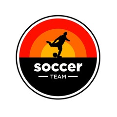 illustration vector graphic of soccer emblem fit for logo football team