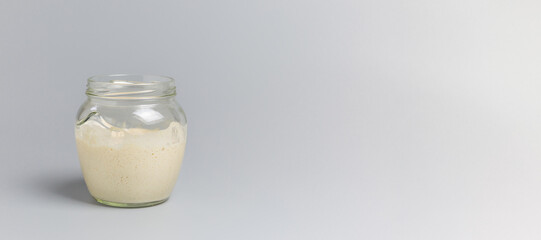 Ripe sourdough for bread . The leaven for bread is active. 100 percent fermentation