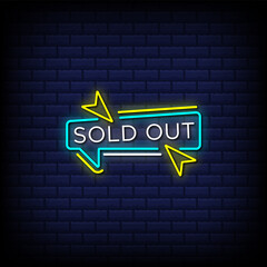 Sold out neon sign style text