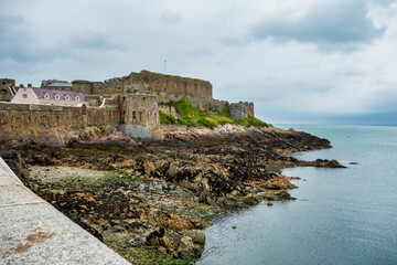 Fototapeta na wymiar Castle Cornet on Saint Peter Port - capital of Guernsey - British Crown dependency in English Channel