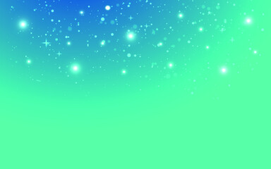 abstract bokeh with star on green blue background. Vector illustration. banner or poster.