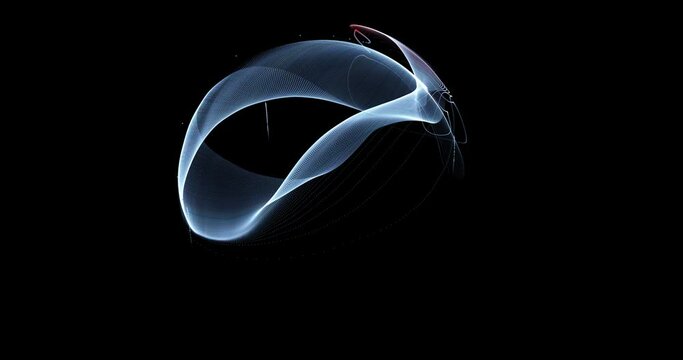 Abstract geometric circle background. Technology and data processing concept made with circle in wireframe composed by nebula of dots. Bright and dynamic background with lines and dots. Energy sphere