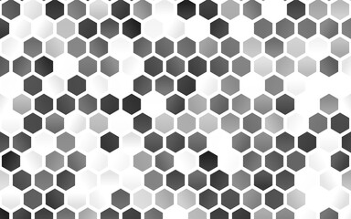 Light Silver, Gray vector backdrop with hexagons.